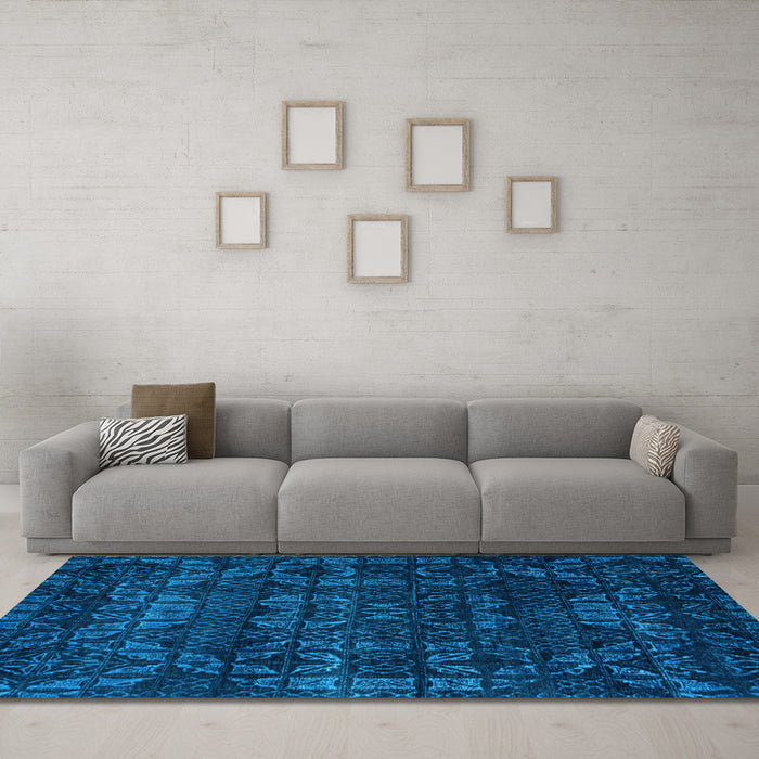Machine Washable Abstract Light Blue Modern Rug in a Living Room, wshabs4503lblu
