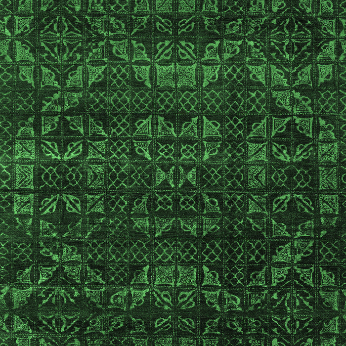 Square Abstract Emerald Green Modern Rug, abs4503emgrn