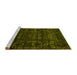 Sideview of Machine Washable Abstract Yellow Modern Rug, wshabs4503yw