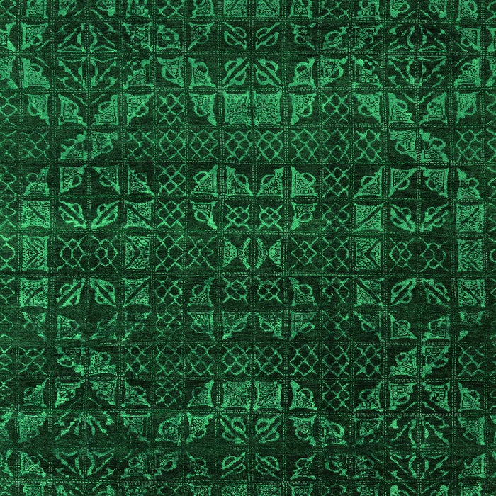 Square Machine Washable Abstract Green Modern Area Rugs, wshabs4503grn
