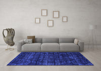 Machine Washable Abstract Blue Modern Rug, wshabs4503blu