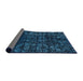 Sideview of Abstract Bright Navy Blue Modern Rug, abs4504