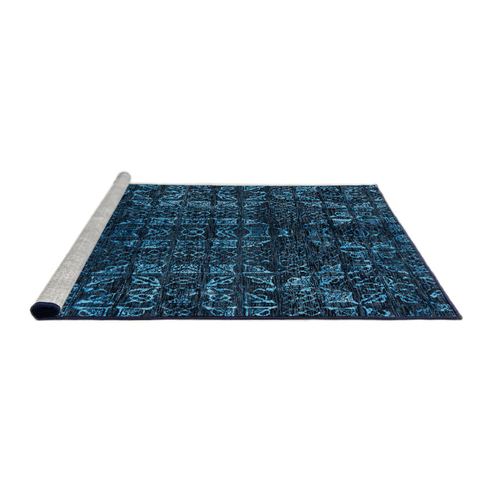Sideview of Machine Washable Abstract Bright Navy Blue Rug, wshabs4504