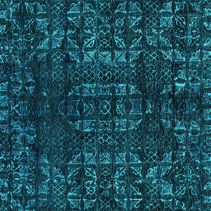 Square Abstract Turquoise Modern Rug, abs4504turq
