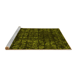 Sideview of Machine Washable Abstract Yellow Modern Rug, wshabs4504yw