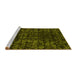 Sideview of Machine Washable Abstract Yellow Modern Rug, wshabs4504yw