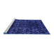 Sideview of Machine Washable Abstract Blue Modern Rug, wshabs4504blu