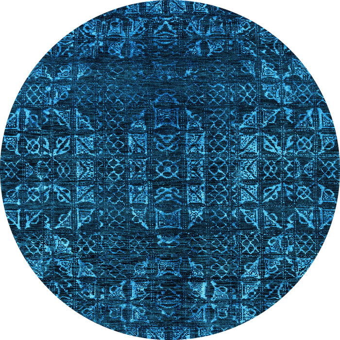 Round Abstract Light Blue Modern Rug, abs4504lblu