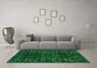 Machine Washable Abstract Green Modern Area Rugs in a Living Room,, wshabs4504grn