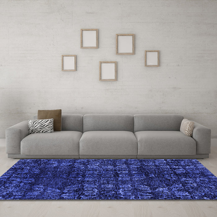 Machine Washable Abstract Blue Modern Rug in a Living Room, wshabs4504blu