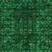 Square Machine Washable Abstract Green Modern Area Rugs, wshabs4504grn