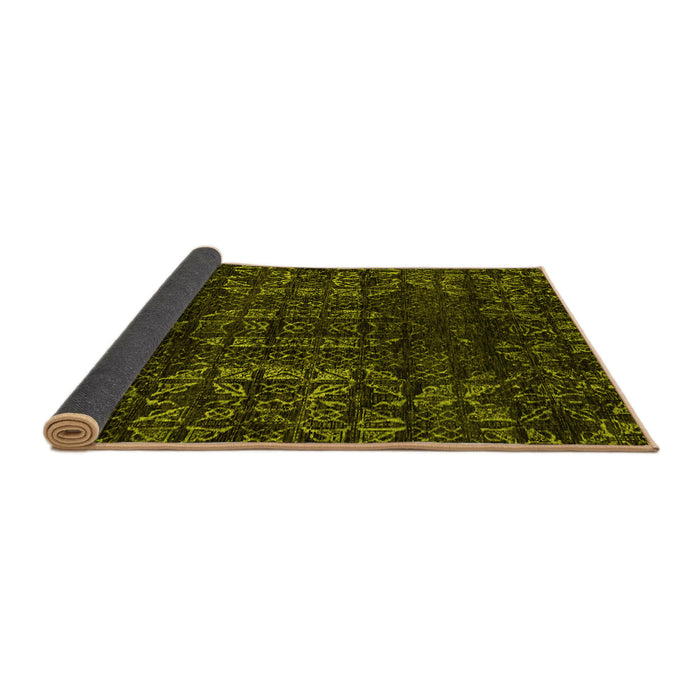 Sideview of Abstract Yellow Modern Rug, abs4504yw