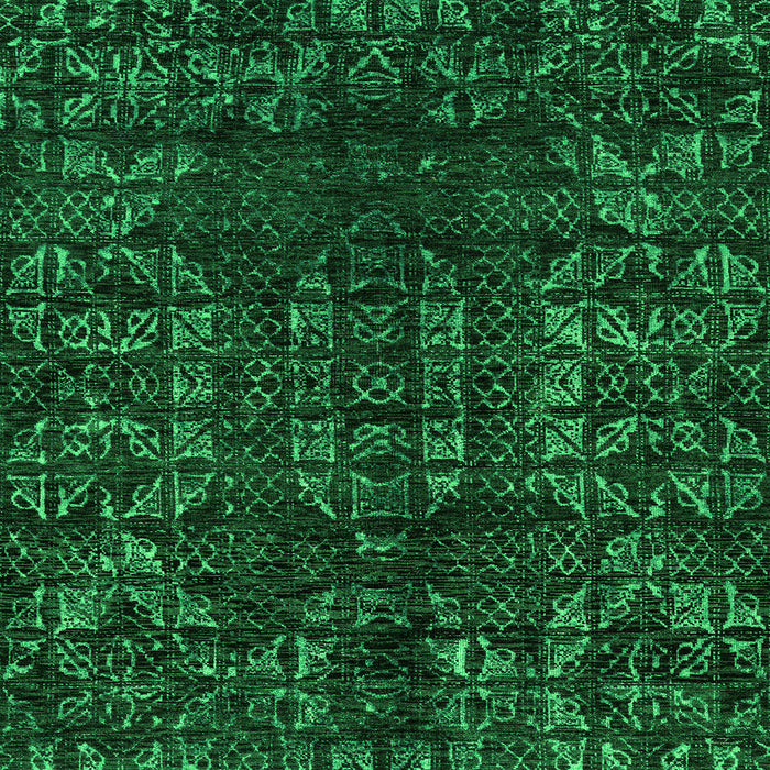 Square Abstract Green Modern Rug, abs4504grn