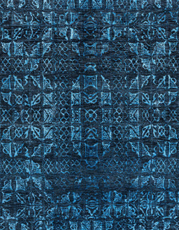 Abstract Bright Navy Blue Modern Rug, abs4504
