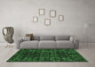 Machine Washable Abstract Emerald Green Modern Area Rugs in a Living Room,, wshabs4504emgrn