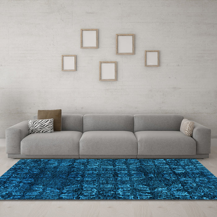 Machine Washable Abstract Light Blue Modern Rug in a Living Room, wshabs4504lblu