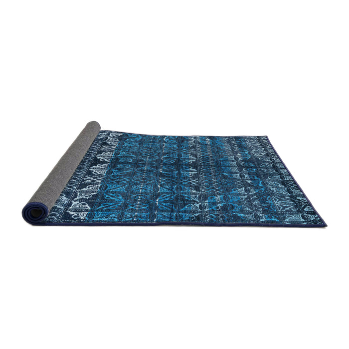 Sideview of Abstract Blue Ivy Blue Modern Rug, abs4505