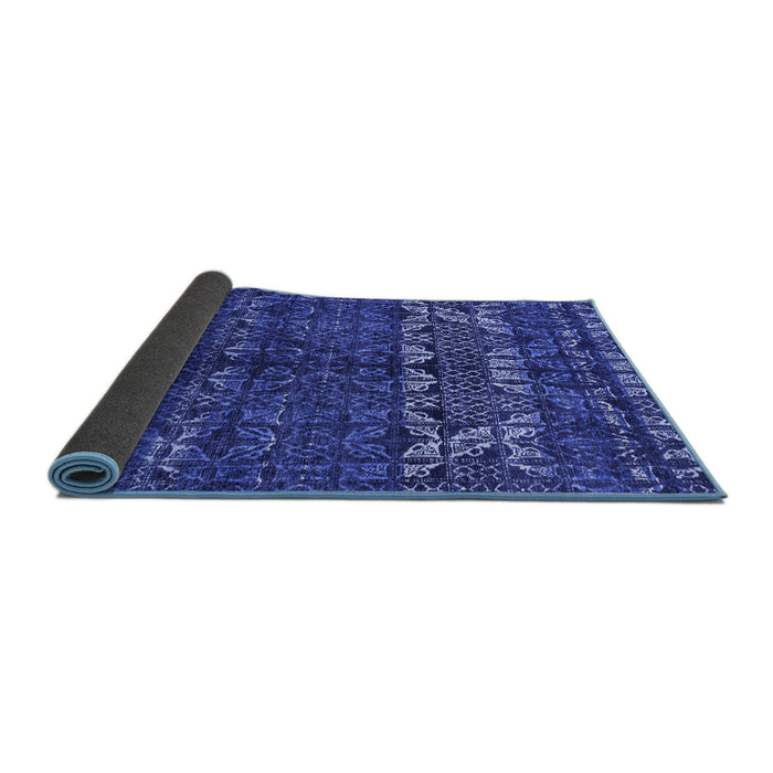 Sideview of Abstract Blue Modern Rug, abs4505blu