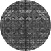 Round Abstract Gray Modern Rug, abs4505gry