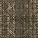 Square Machine Washable Abstract Brown Modern Rug, wshabs4505brn