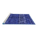 Sideview of Machine Washable Abstract Blue Modern Rug, wshabs4505blu