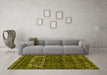 Machine Washable Abstract Yellow Modern Rug in a Living Room, wshabs4505yw