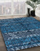 Abstract Blue Ivy Blue Modern Rug in Family Room, abs4505