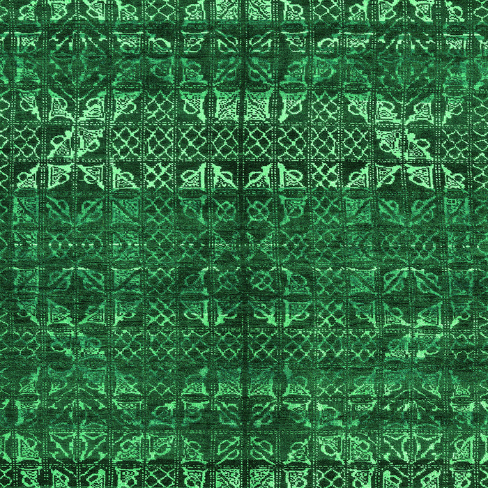 Square Abstract Green Modern Rug, abs4505grn