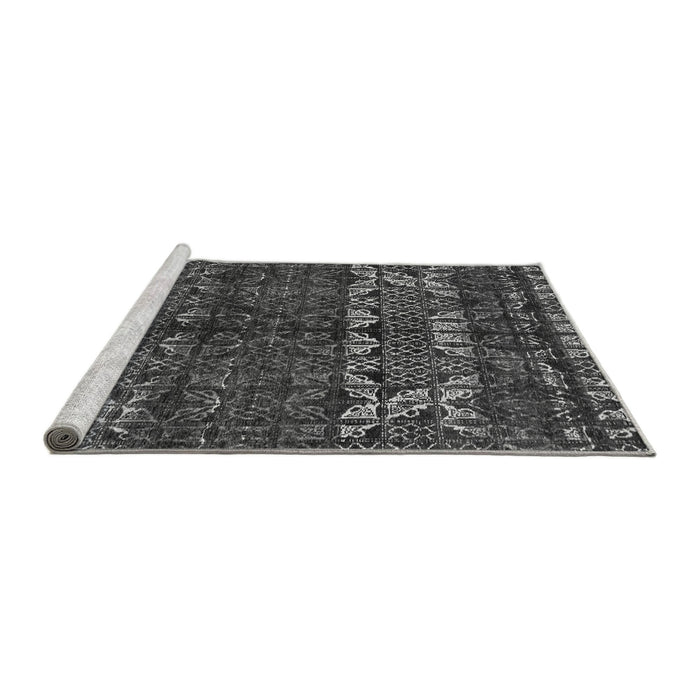 Sideview of Machine Washable Abstract Gray Modern Rug, wshabs4505gry
