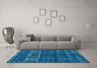 Machine Washable Abstract Light Blue Modern Rug, wshabs4505lblu