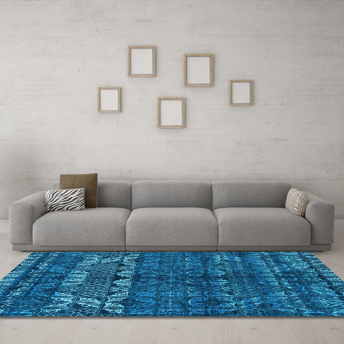 Machine Washable Abstract Light Blue Modern Rug in a Living Room, wshabs4505lblu