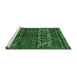 Sideview of Machine Washable Abstract Emerald Green Modern Area Rugs, wshabs4505emgrn