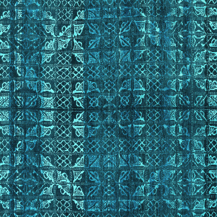 Square Machine Washable Abstract Turquoise Modern Area Rugs, wshabs4505turq
