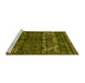 Sideview of Machine Washable Abstract Yellow Modern Rug, wshabs4505yw