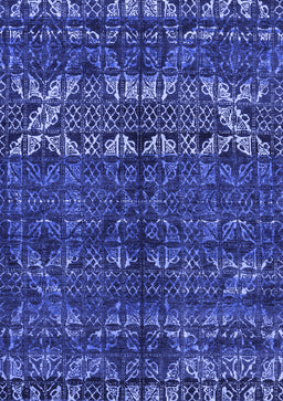Abstract Blue Modern Rug, abs4505blu