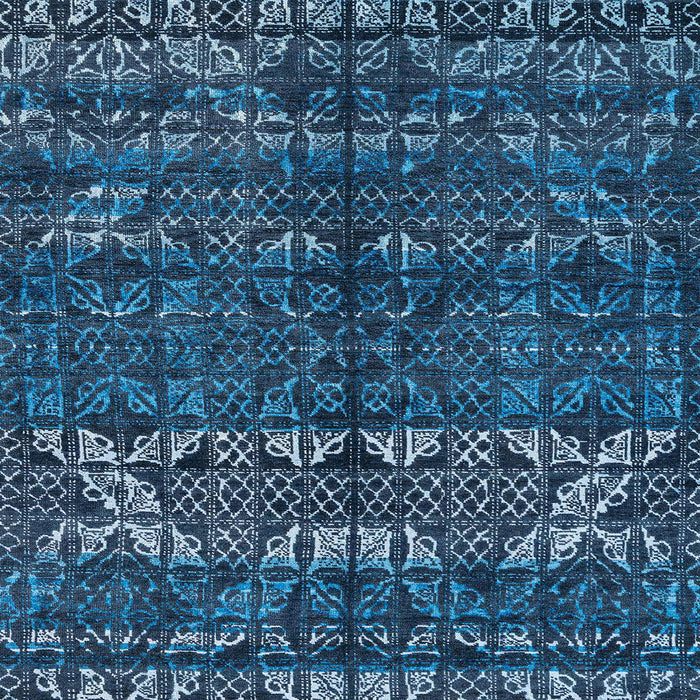 Square Abstract Blue Ivy Blue Modern Rug, abs4505