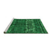 Sideview of Machine Washable Abstract Green Modern Area Rugs, wshabs4505grn