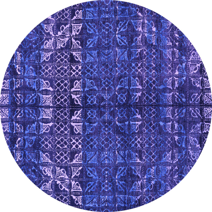 Round Abstract Purple Modern Rug, abs4505pur