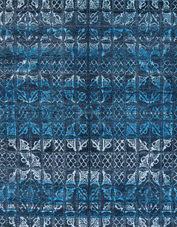 Machine Washable Abstract Blue Ivy Blue Rug, wshabs4505