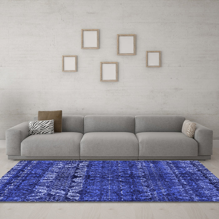 Machine Washable Abstract Blue Modern Rug in a Living Room, wshabs4505blu