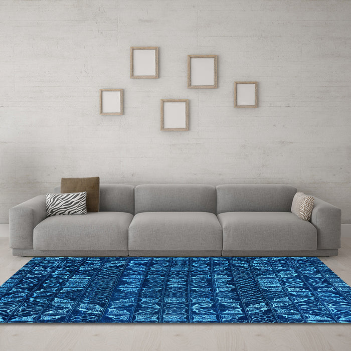 Machine Washable Abstract Light Blue Modern Rug in a Living Room, wshabs4506lblu
