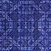 Square Abstract Blue Modern Rug, abs4506blu