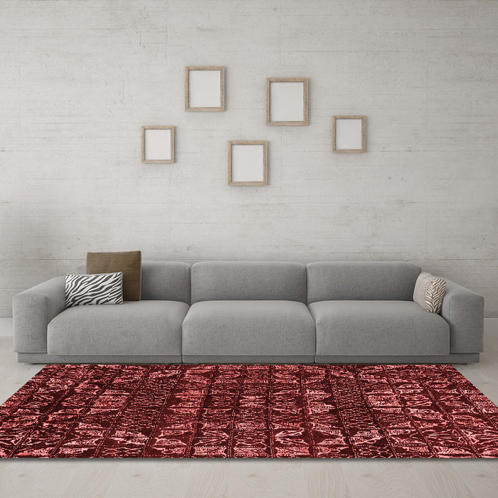 Modern Red Washable Rugs