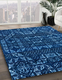 Abstract Blue Modern Rug, abs4506