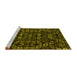 Sideview of Machine Washable Abstract Yellow Modern Rug, wshabs4506yw