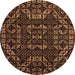 Round Abstract Orange Modern Rug, abs4506org