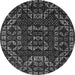 Round Abstract Gray Modern Rug, abs4506gry