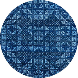 Round Abstract Blue Modern Rug, abs4506