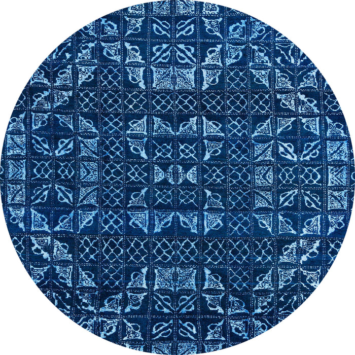 Round Abstract Blue Modern Rug, abs4506