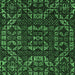 Square Abstract Emerald Green Modern Rug, abs4506emgrn